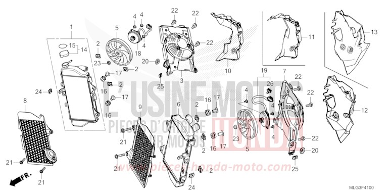 KUEHLER von Africa Twin Mechanik MAT BALLISTIC BLACK METALLIC (NHA86) von 2022